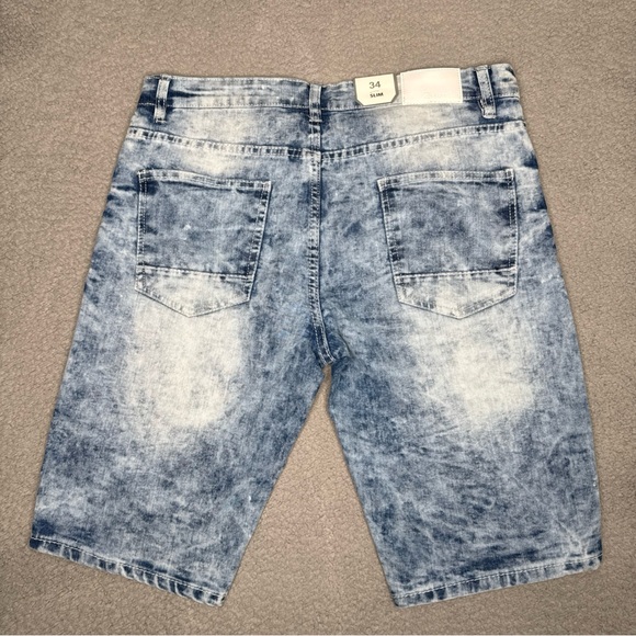 Sp Essentials Active Flex Light Sand Blue Jean Short Men's Size 34 Slim NWT - Picture 2 of 13